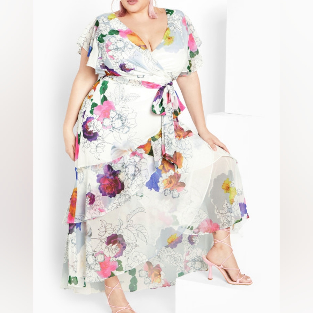 City Chic Margot Dress Size 16/S - Picture 2 of 3
